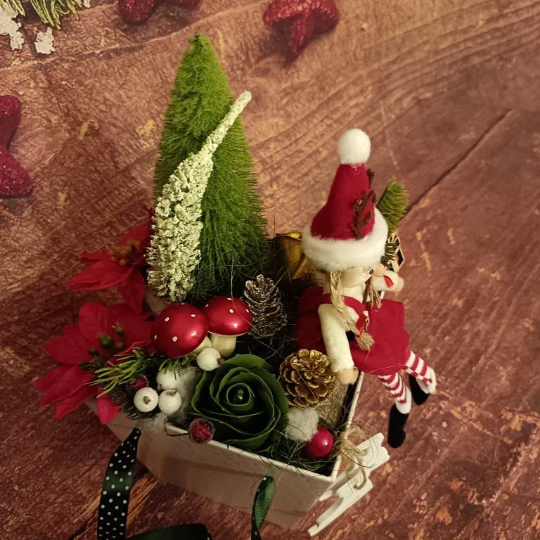 Karácsonyi Manókislány - szappanvirág doboz - Image 3