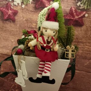 Karácsonyi Manókislány - szappanvirág doboz