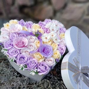 Bársony - szappanvirág doboz