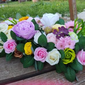 Színpompás - szappanvirág asztaldísz